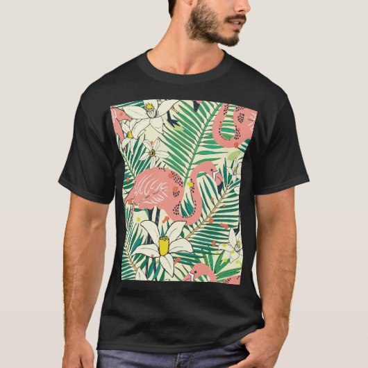 Flamingopalmbladeren: tropisch  t-shirt (Voorkant)