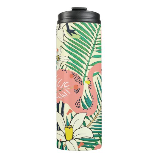 Flamingopalmbladeren: tropisch  thermosbeker (Voorkant)
