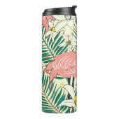 Flamingopalmbladeren: tropisch  thermosbeker (Gedraaid links)
