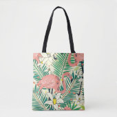 Flamingopalmbladeren: tropisch tote bag (Voorkant)