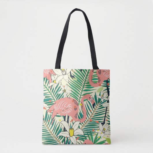 Flamingopalmbladeren: tropisch  tote bag (Voorkant)