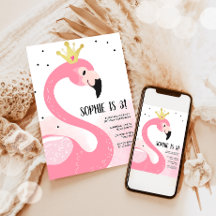 Flamingopartij Tropisch Roze Goud Meisje Verjaarda