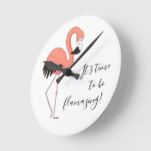 Flamingoringtijd van de grappige roze flamingo ronde klok (Hoek)