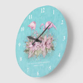 FLAMINGOS - Aangepast Grote Klok (Hoek)