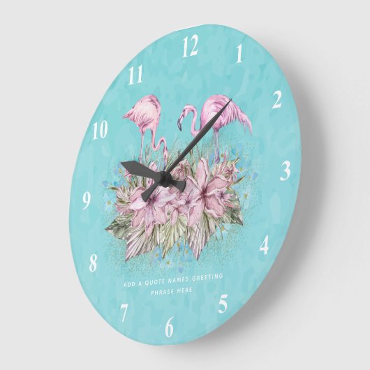 FLAMINGOS - Aangepast Grote Klok (Hoek)