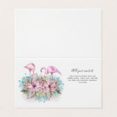 FLAMINGOS Aangepast nodigt aanmaningsgroet uit Visitekaartje (Buitenkant ongevouwen)