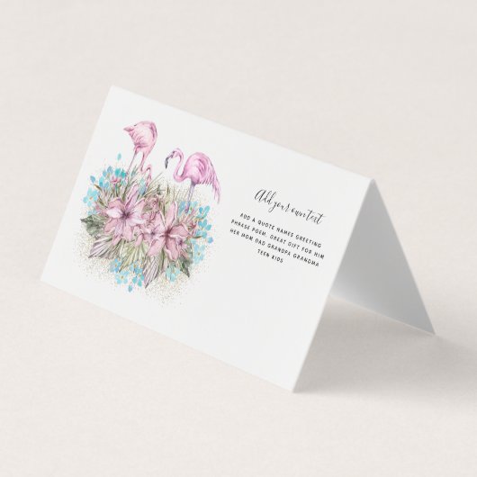 FLAMINGOS Aangepast nodigt aanmaningsgroet uit Visitekaartje (Voorkant)
