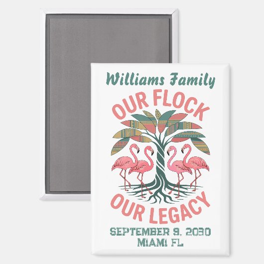 Flamingo's Afro-Amerikaanse familiereünie Magneet (Voorkant / Achterkant)