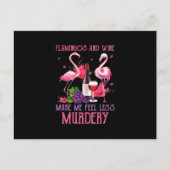 Flamingos And Wine Briefkaart (Voorkant)