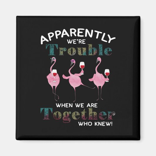 Flamingos | Apparently We're Trouble Flamingos Magneet (Voorkant)