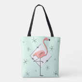 Flamingos Aqua diamant over de hele canvas tas (Achterkant)