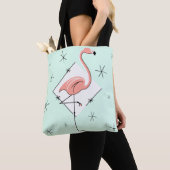 Flamingos Aqua diamant over de hele canvas tas (Dichtbij)