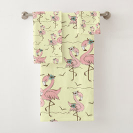 Flamingos Bath Towel Set Bad Handdoek