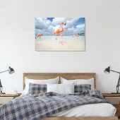 Flamingos Beach Aruba Canvas Afdruk (Insitu (Slaapkamer))