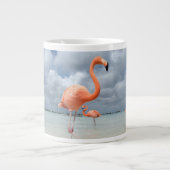 Flamingos Beach Aruba Grote Koffiekop (Voorkant)