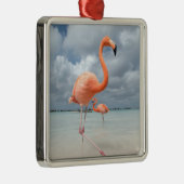 Flamingos Beach Aruba Metalen Ornament (Rechts)