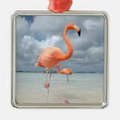 Flamingos Beach Aruba Metalen Ornament (Voorkant)