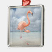 Flamingos Beach Aruba Metalen Ornament (Links)