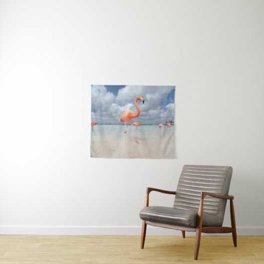 Flamingos Beach Aruba Wandkleed (In Situ (horizontaal))