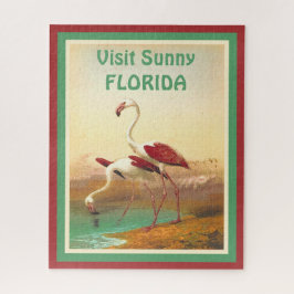  Flamingos Bezoek Florida Travel Poster Legpuzzel