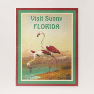 Flamingos Bezoek Florida Travel Poster Legpuzzel