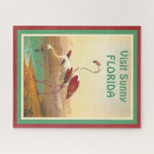 Flamingos Bezoek Florida Travel Poster Legpuzzel (Horizontaal)