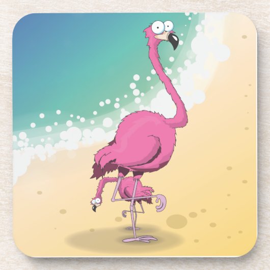 Flamingo's Bier Onderzetter (Voorkant)