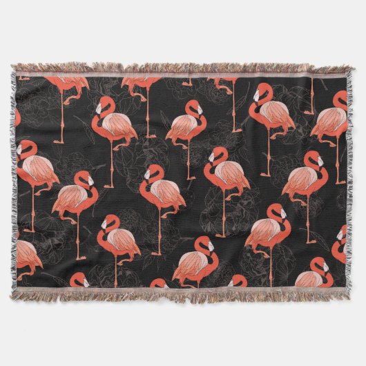 Flamingos Birds:  textielontwerp Deken (Voorkant)