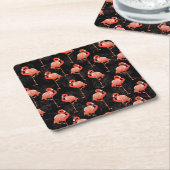 Flamingos Birds: textielontwerp Kartonnen Onderzetters (Schuin)