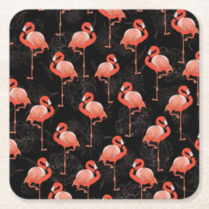 Flamingos Birds: textielontwerp Kartonnen Onderzetters