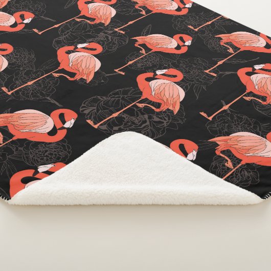 Flamingos Birds:  textielontwerp Sherpa Deken (3/4)