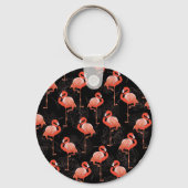 Flamingos Birds:  textielontwerp Sleutelhanger (Voorkant)
