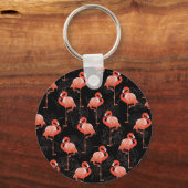 Flamingos Birds:  textielontwerp Sleutelhanger (Achterkant)