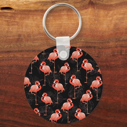 Flamingos Birds: textielontwerp Sleutelhanger (Voorkant)