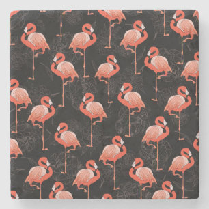 Flamingos Birds: textielontwerp Stenen Onderzetter