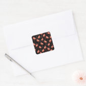 Flamingos Birds:  textielontwerp Vierkante Sticker (Envelop)