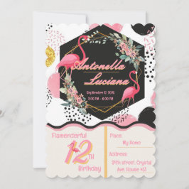 Flamingo's Birthday Invitation Feestdagenkaart