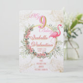 Flamingo's Birthday Invitation Template Feestdagenkaart (Staand voorkant)