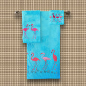 Flamingo's blauw water bad handdoek