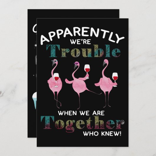 Flamingos | Blijkbaar zijn we problematische vlami Feestdagenkaart (Voorkant / Achterkant)