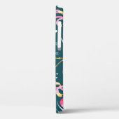 Flamingo's Bloemen: Donker Grafisch Naadloos. Case-Mate iPhone Case (Achterkant / Links)