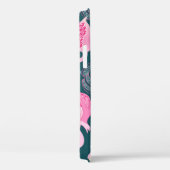 Flamingo's Bloemen: Donker Grafisch Naadloos. Case-Mate iPhone Case (Achterkant / Rechts)