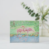 Flamingos Briefkaart (Staand voorkant)