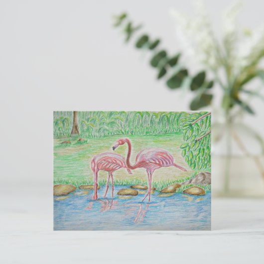 Flamingos Briefkaart (Staand voorkant)