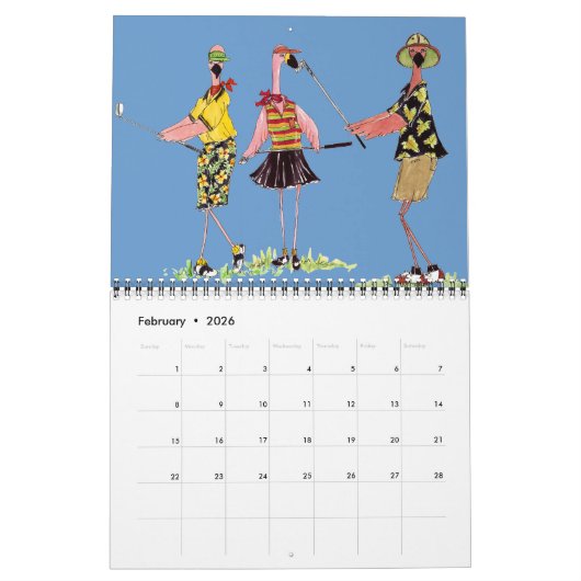 Flamingos Calendar Kalender (Feb 2026)