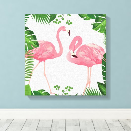 Flamingos Canvas Afdruk (Insitu (Houten vloer))