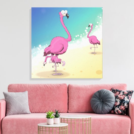 flamingos canvas afdruk (Insitu (Woonkamer))