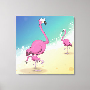 flamingos canvas afdruk
