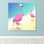 flamingos canvas afdruk (Insitu (Houten vloer))