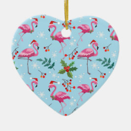 Flamingos Ceramic Ornament